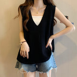 Thin Pleated Hollow Vest Top