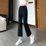 High Waist Slim Flared Suit Pants