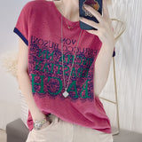 Lace Printed Short-Sleeved T-shirt