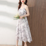 Elegant Tea Break Printing Slip Dress