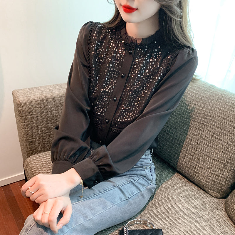 Sequined Patchwork Shirt
