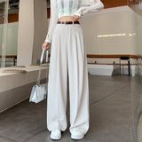 High Waist Drooping Straight Suit Wide Leg Pants