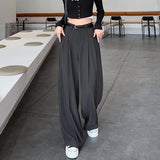 High Waist Drooping Straight Suit Wide Leg Pants