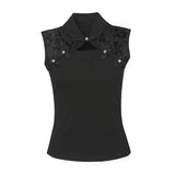 Lace Patchwork Knitting Camisole Vest