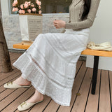 Hollow Lace White Skirt