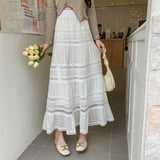 Hollow Lace White Skirt