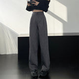 Striped Suit High Waist Slimming Drooping Wide-Leg Pants