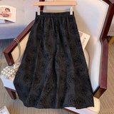 Jacquard Printed High Waist Slimming Skirt