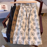Jacquard Printed High Waist Slimming Skirt