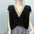 V-neck Color-Block Loose Thin Ice Silk Sweater