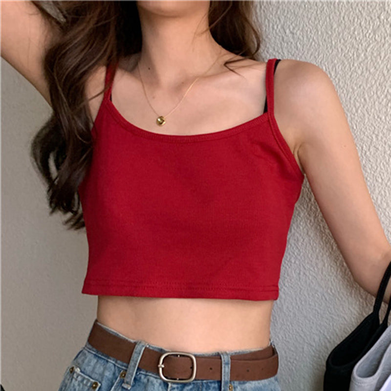 Solid Color Cropped Camisole