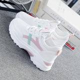 Casual Mesh Breathable Thick Bottom White Shoes Shoes