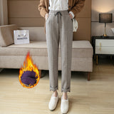 Autumn And Winter Stretch Tweed Pants