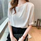 Asymmetric Beaded Solid Color Shirt