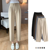 Casual Thin Cropped Ankle-Tied Suit Pants