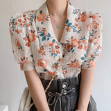 Elegant Floral Embroidered Collared Shirt