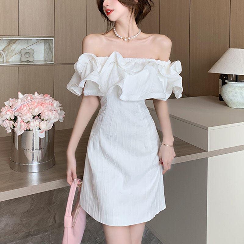 Pure Desire Style Lace Off-Shoulder Dress