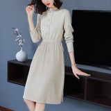 Fashionable western style long wild slim knitted dress