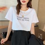 Letter Printed Short Sleeve Casual T-Shirt