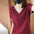 Color Block V Neck Knitted T-Shirt