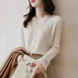 Long Sleeve Cotton-Blend Casual Sweater