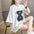 Round neck cartoon letter embroidery loose mid-length short sleeve t-shirt