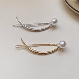 Elegant Arc Metal Pearl Hairpin