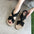 Cross Elastic Band Woven Flat Sandals