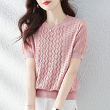Hollow Sweater round Neck Top
