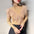 Tulle Patchwork Mock Neck Knit Sweater