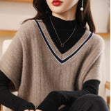V-neck loose color matching vest knit bottoming waistcoat
