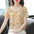 Collared Printed Short Sleeve Elegant Blouses