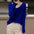 V Neck Solid Color Knit Sweater