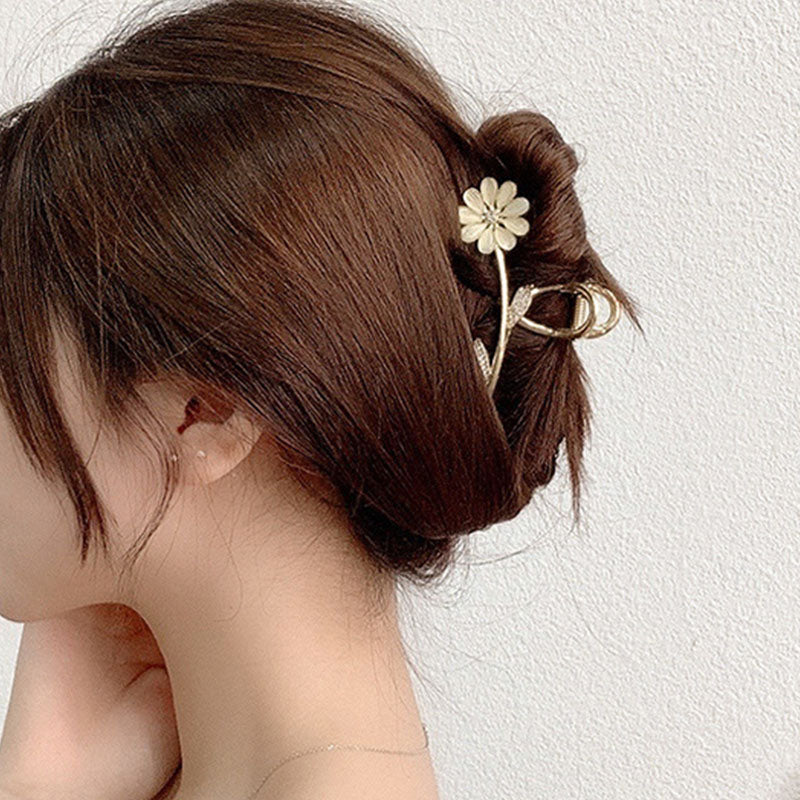 Rhinestone Flower Hair Claws