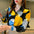 Retro flowers commuter print long-sleeved chiffon shirt