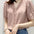 V-neck Puff Sleeve Lace Chiffon Shirt