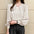 Casual fashion temperament shirt French v-neck long-sleeved chiffon shirt