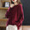 Round Neck Bat Sleeve Knit Sweater