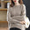 Round Neck Bat Sleeve Knit Sweater