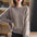 Round Neck Bat Sleeve Knit Sweater