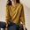 Double-Breasted Bottoming Shirt Crew Neck Knitted Top