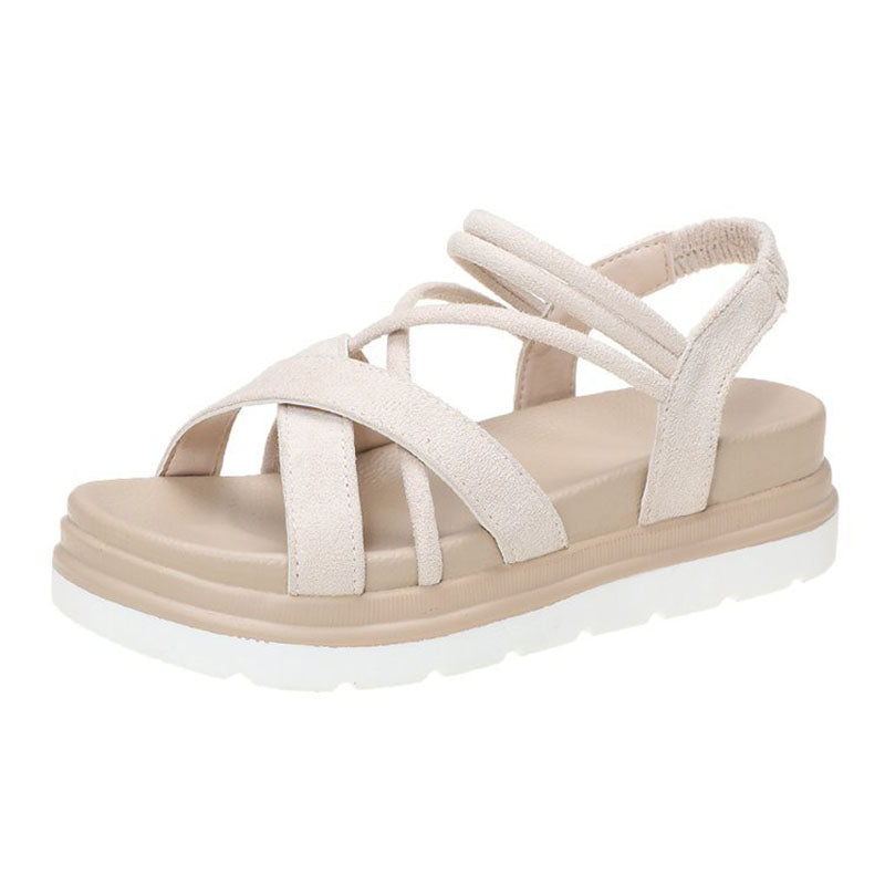 Strappy Elastic Band Thick Soled Sandals