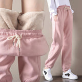 Fleece Lined Casual Drawstring Pants