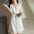 V-neck Elegant Texture Puff Sleeve Dress