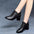 Casual  comfortable patent leather commuter high-heeled leather boots