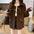 Bat Sleeve Collared Short Woolen Coat