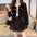 Bat Sleeve Collared Short Woolen Coat