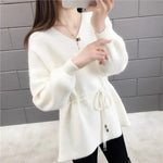 V-neck Solid Color Knitted Loose Sweater