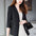 Solid Color Three Quarter Sleeve Blazer