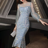Fishtail Long Sleeve Elegant Dress